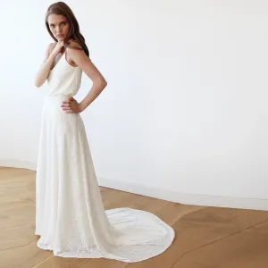 Floral Lace Bridal Maxi Skirt with  train #3026