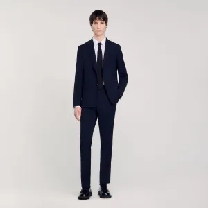 Formal Wool Suit Jacket Navy Blue