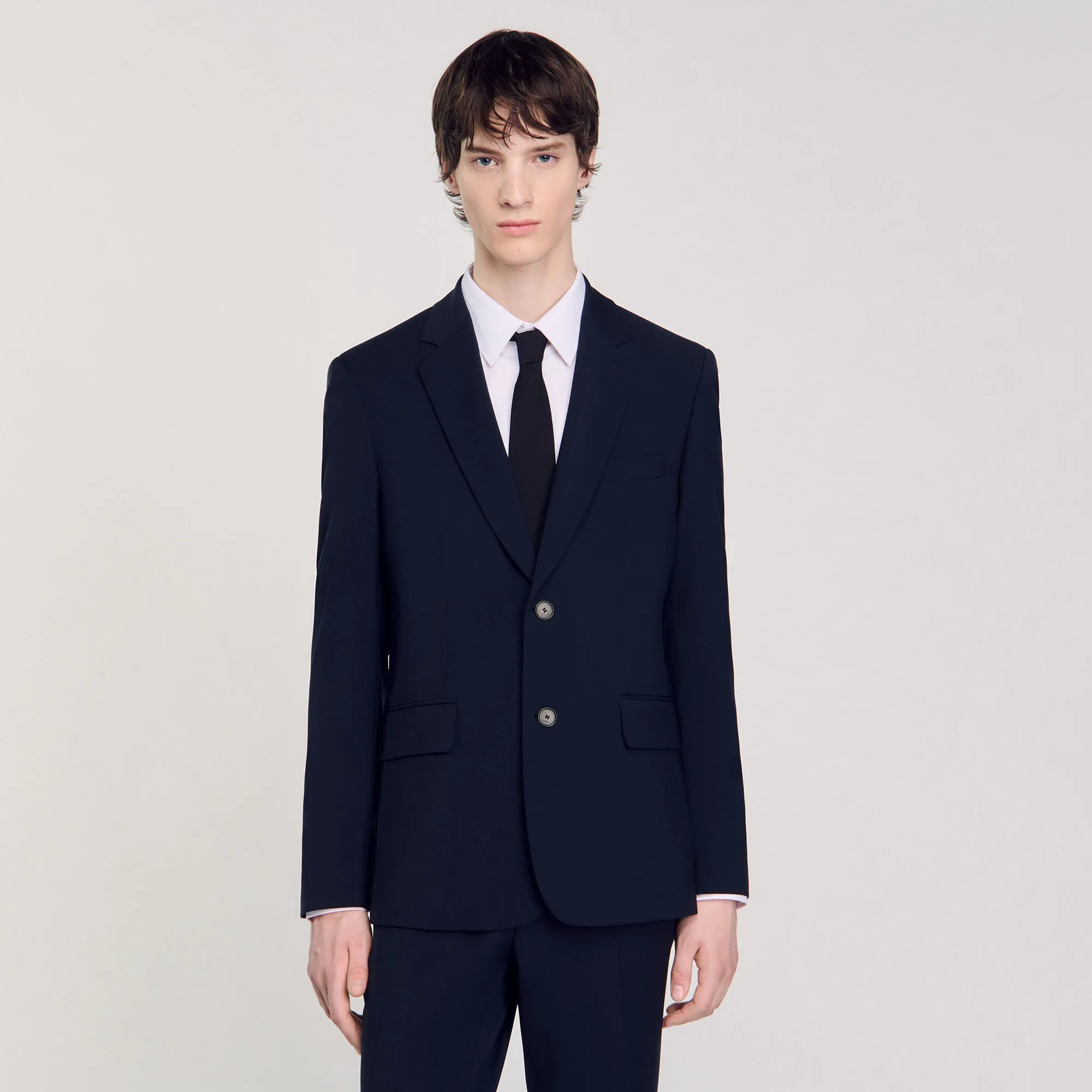 Formal Wool Suit Jacket Navy Blue