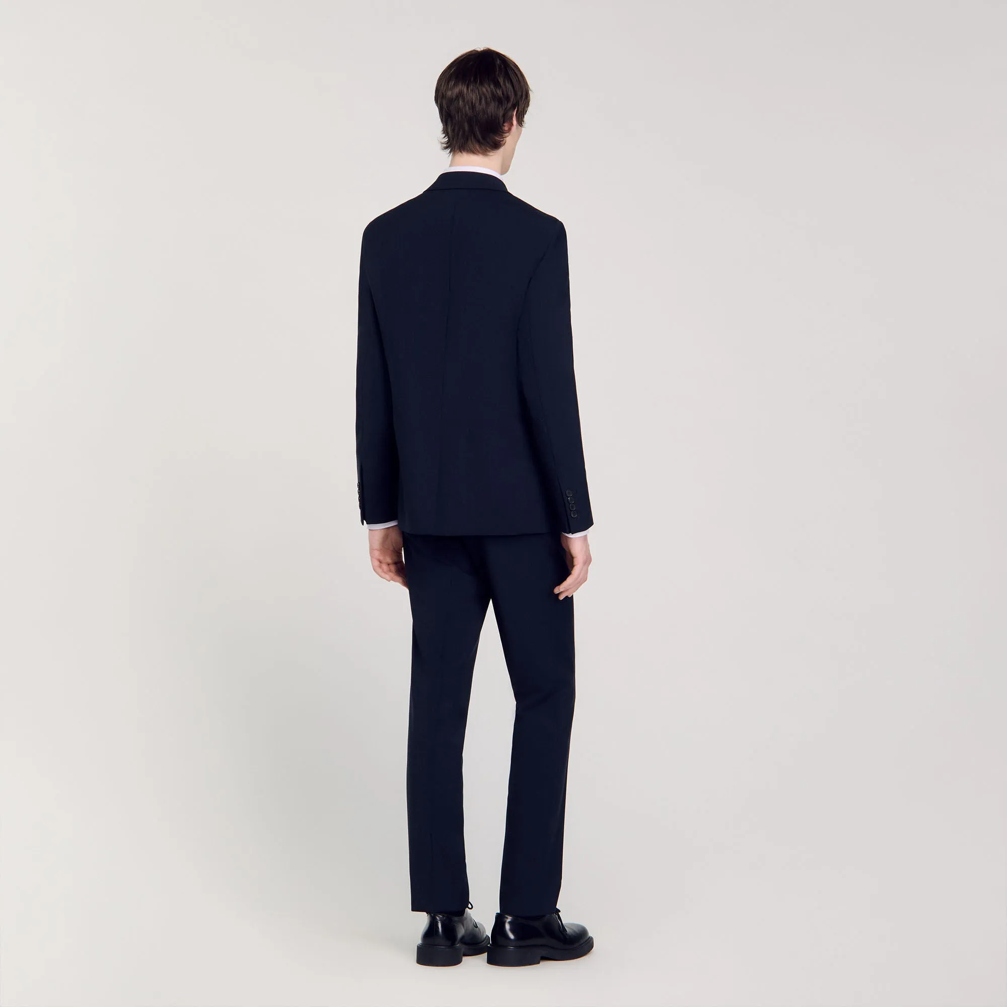 Formal Wool Suit Jacket Navy Blue