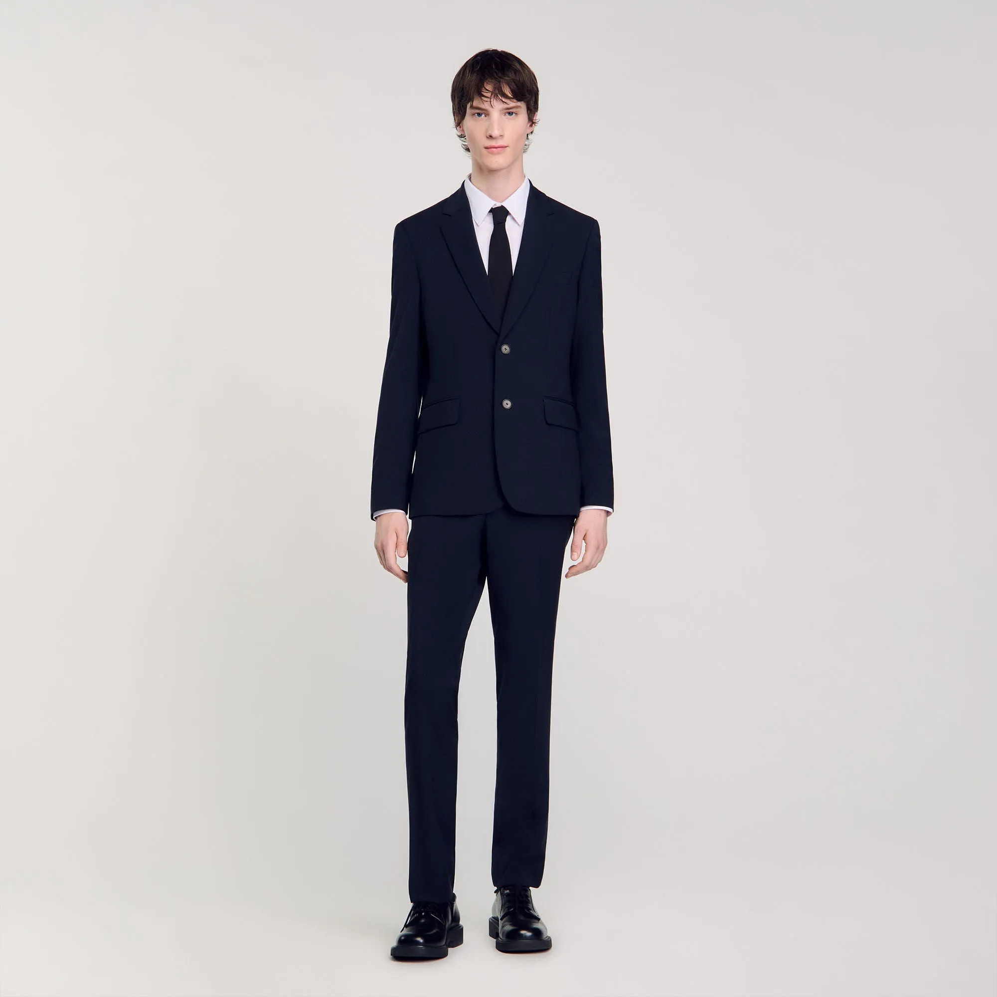 Formal Wool Suit Jacket Navy Blue
