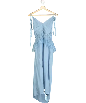 Free People Blue Kiki Slip Sheer Midi Dress UK M