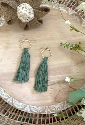 Geometric Tassel Earrings