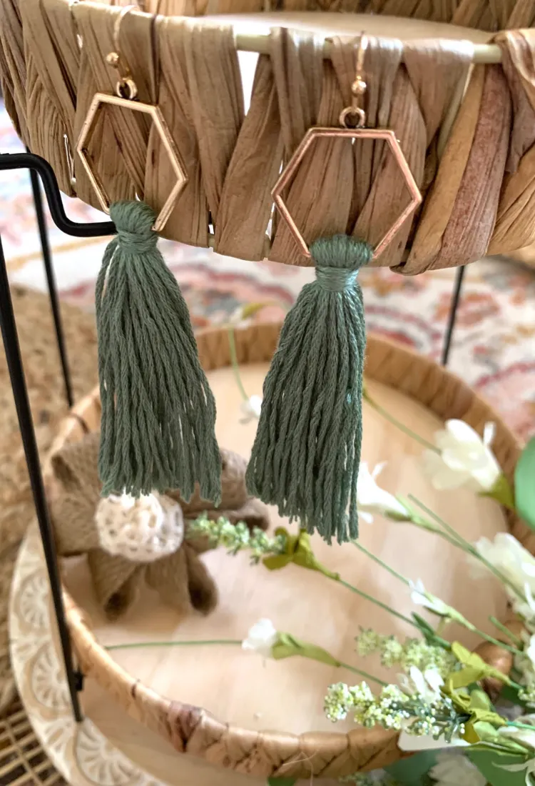 Geometric Tassel Earrings