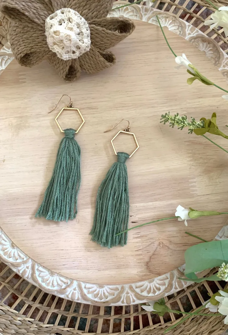 Geometric Tassel Earrings
