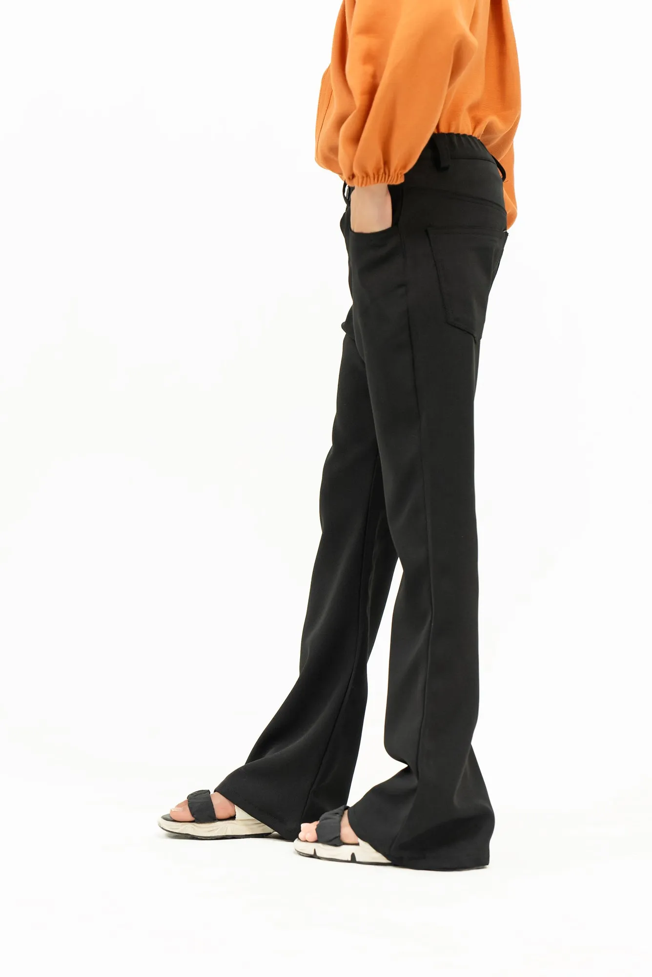 Girls Flared Trouser - Black