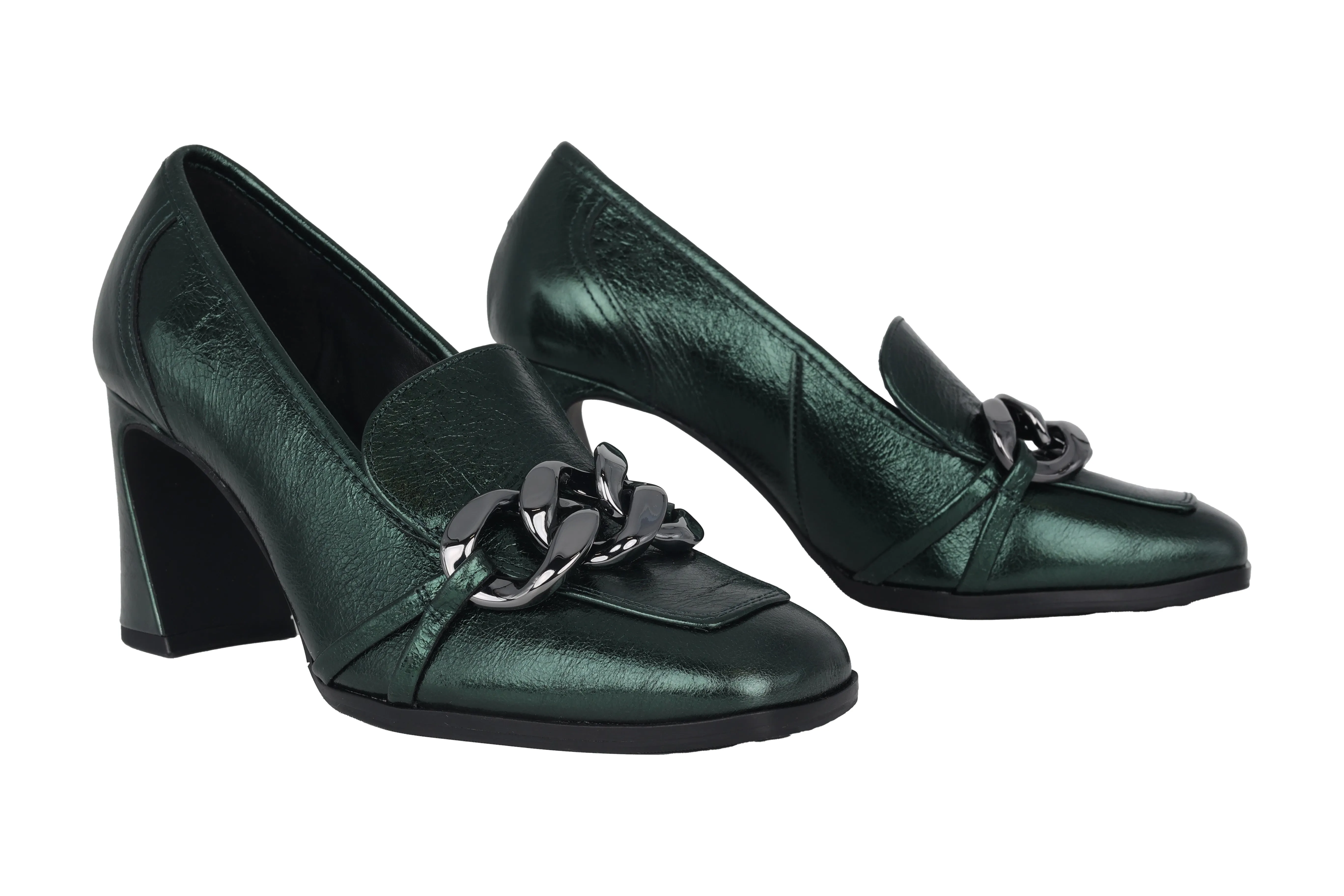 'Glenn' women's pump - Green patent