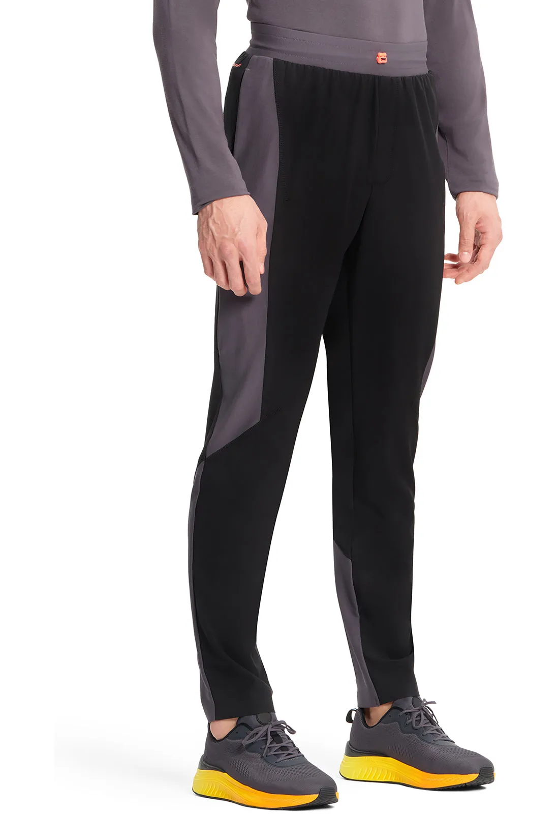 GNR8 IN008A Men's Mid Rise Slim Tapered Leg Pants Black