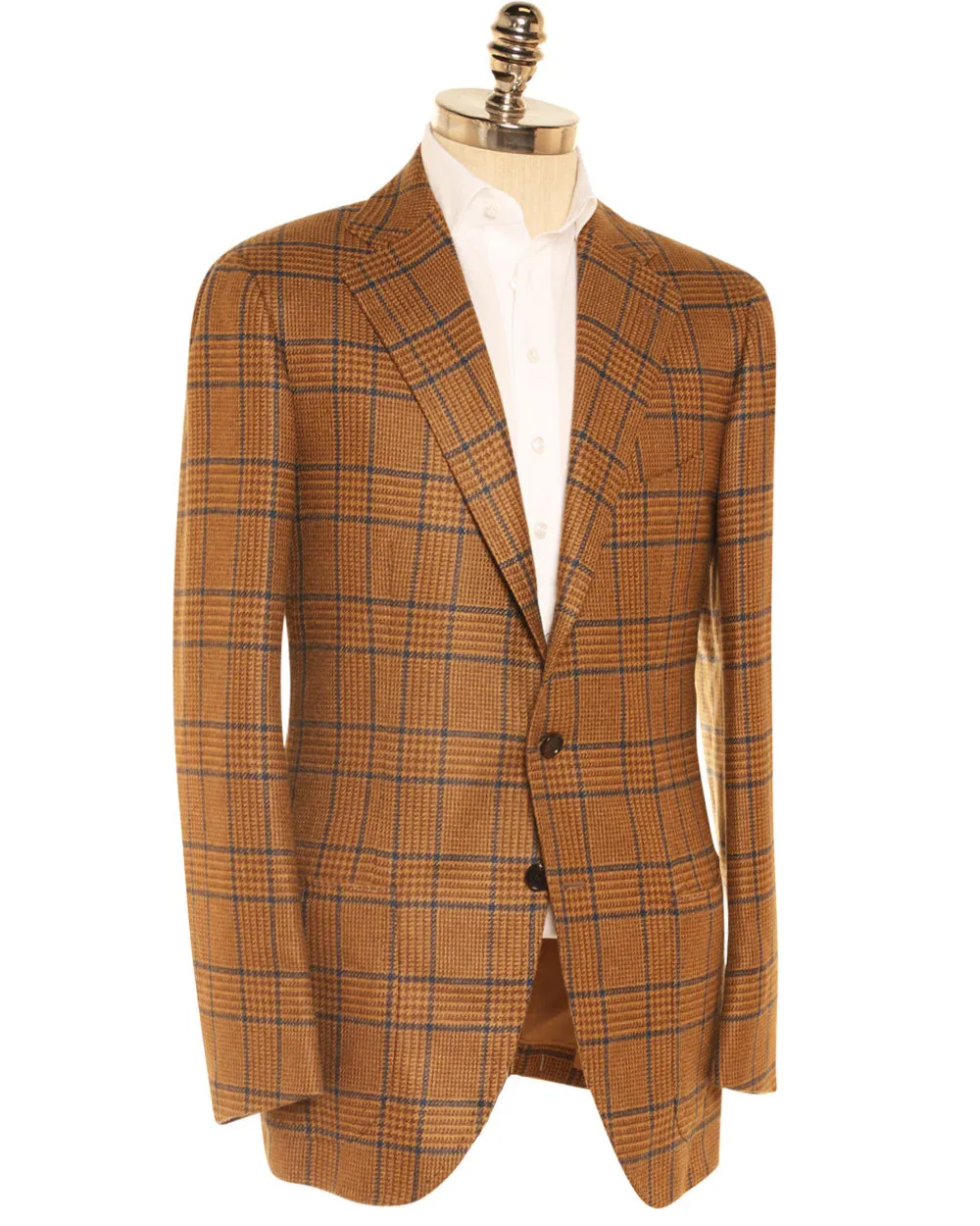 Gold and Navy Cashmere Glen Plaid Sportcoat