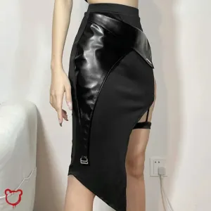 Gothic Faux Leather Skirt