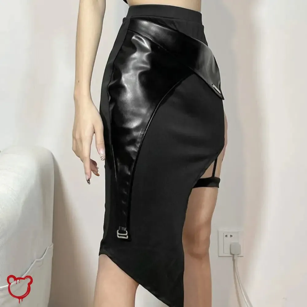 Gothic Faux Leather Skirt
