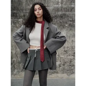 Gray Oversized Wool Jacket