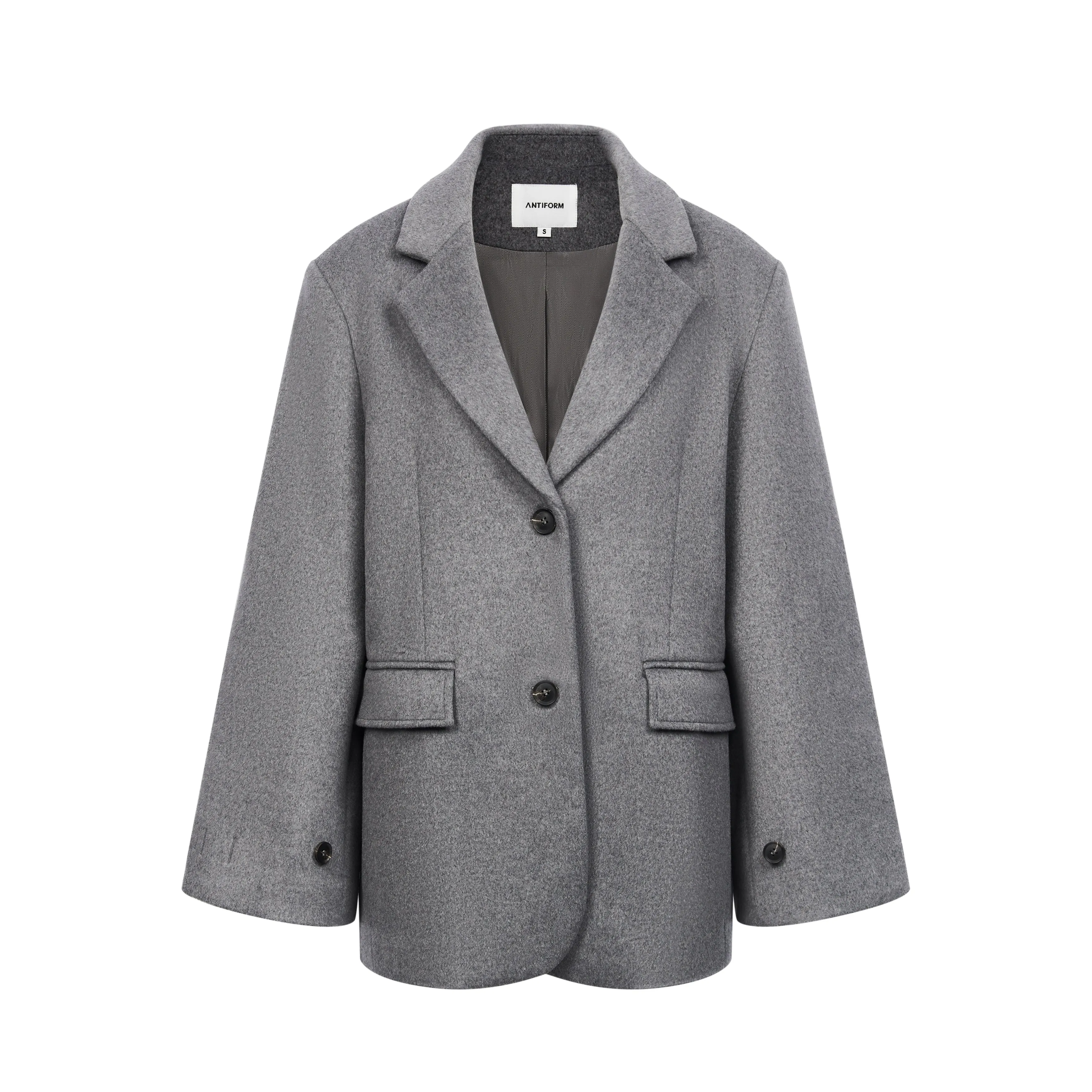 Gray Oversized Wool Jacket