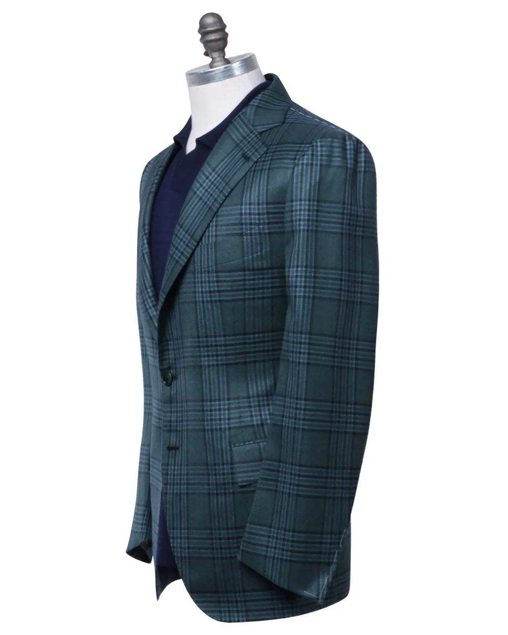 Green and Navy Blue Plaid Sportcoat