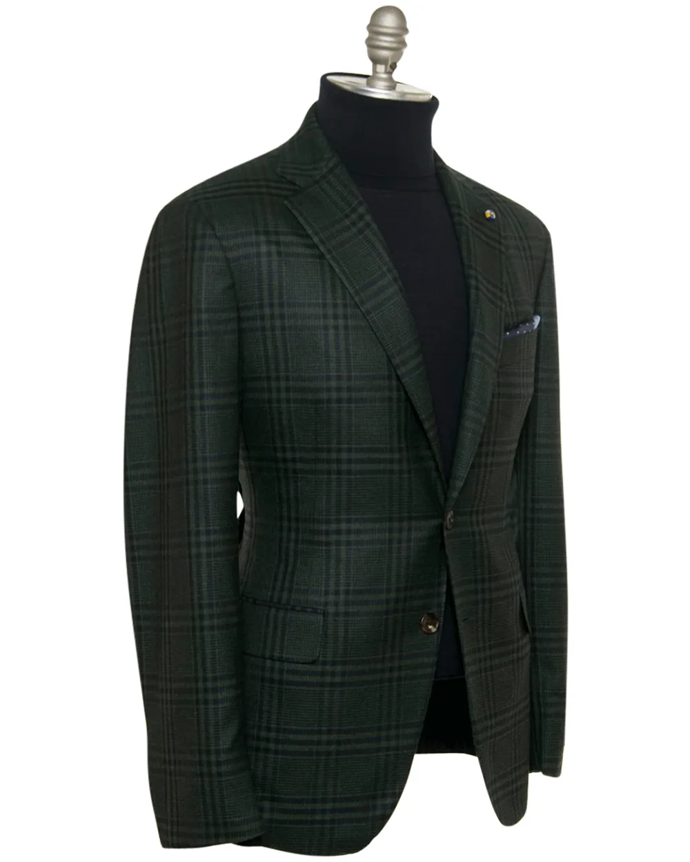 Green and Navy Plaid Cashmere Sportcoat