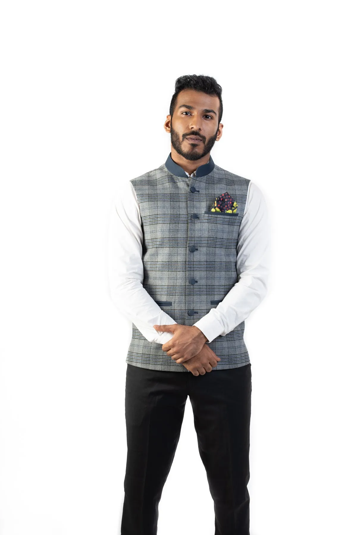Grey Plaid Bandi
