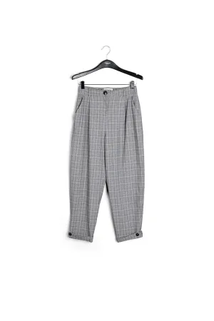 Grey plaid tapered pants