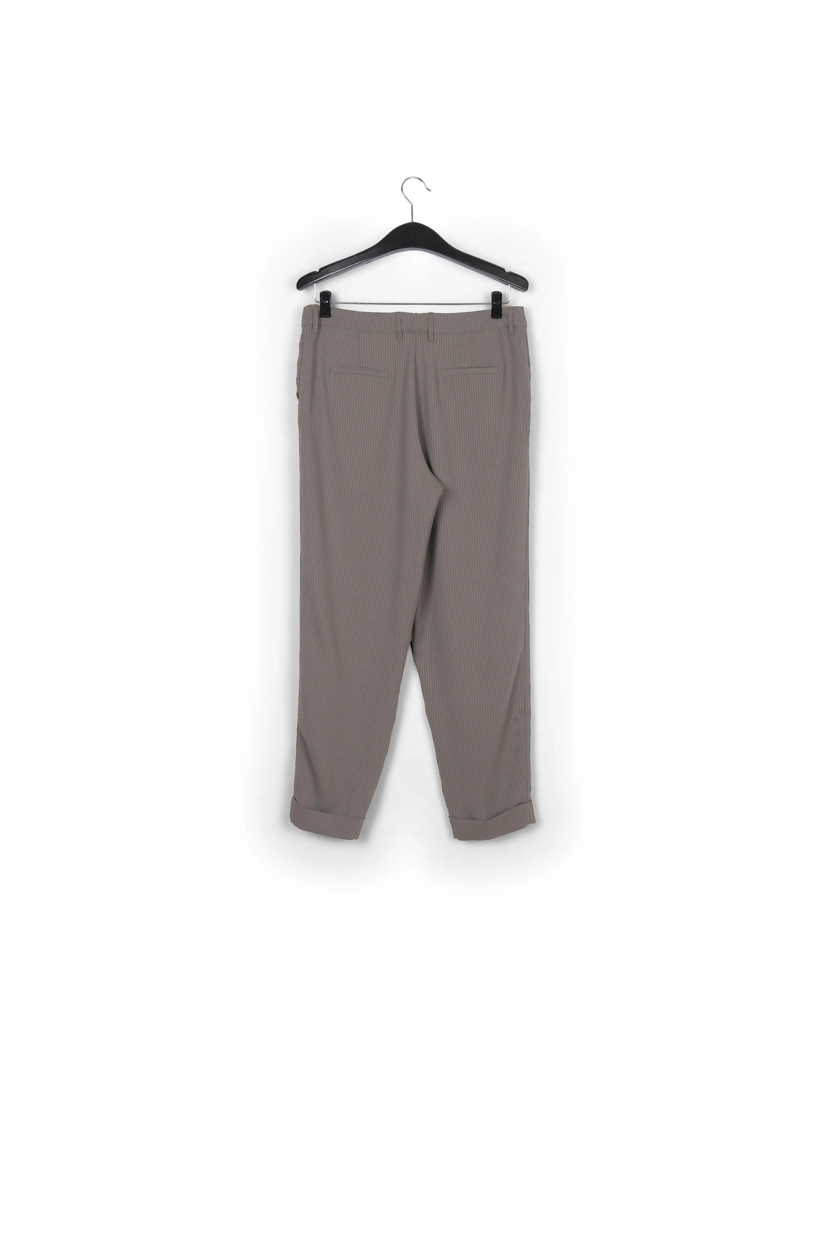 Grey striped tapered pants
