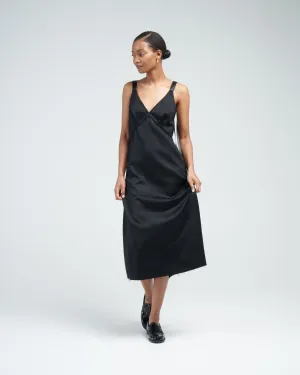grunge slip with tapes - black w/ satin