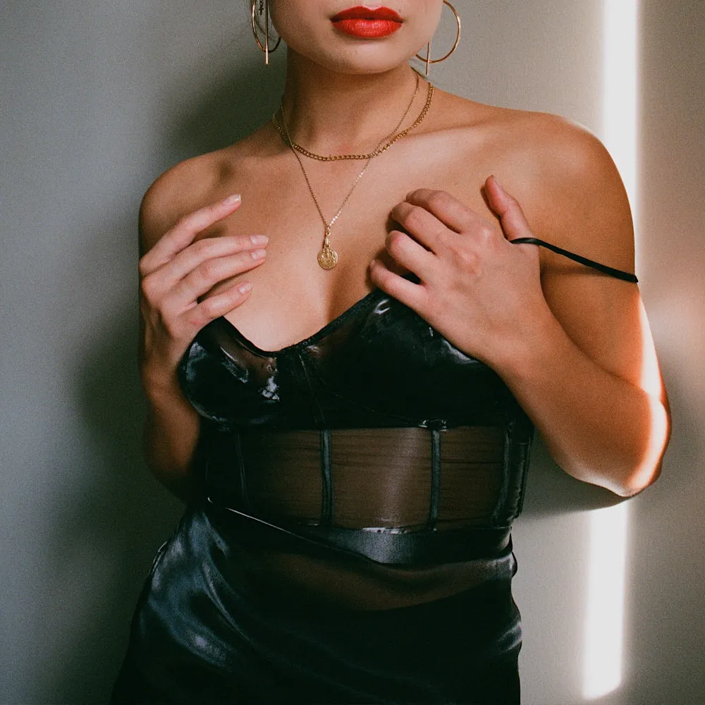Hannah Black Slip Dress