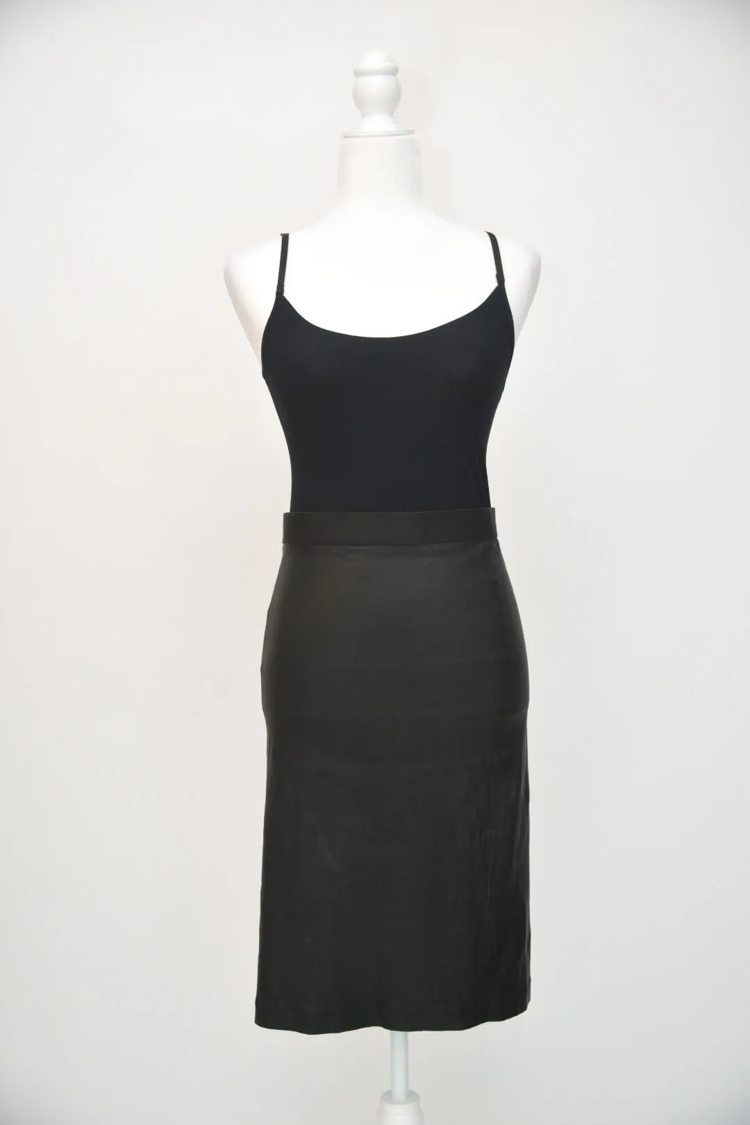 Helmut Lang Leather Skirt with Elastic Top