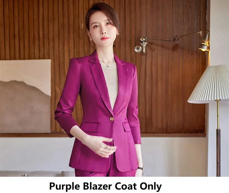 High Quality Fabric Women Business Suits with Pants and Jackets Coat Professional OL Styles Pantsuits Blazers Trousers Set