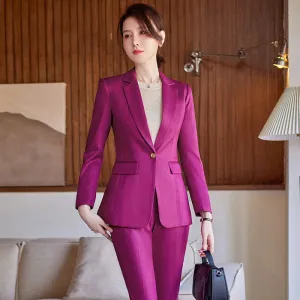 High Quality Fabric Women Business Suits with Pants and Jackets Coat Professional OL Styles Pantsuits Blazers Trousers Set