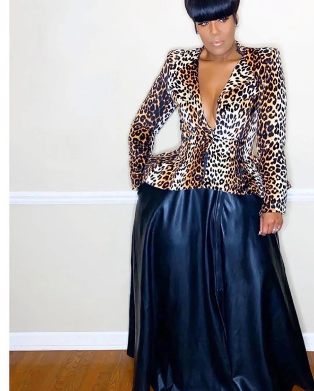 High Waist Faux Leather Long Skirts