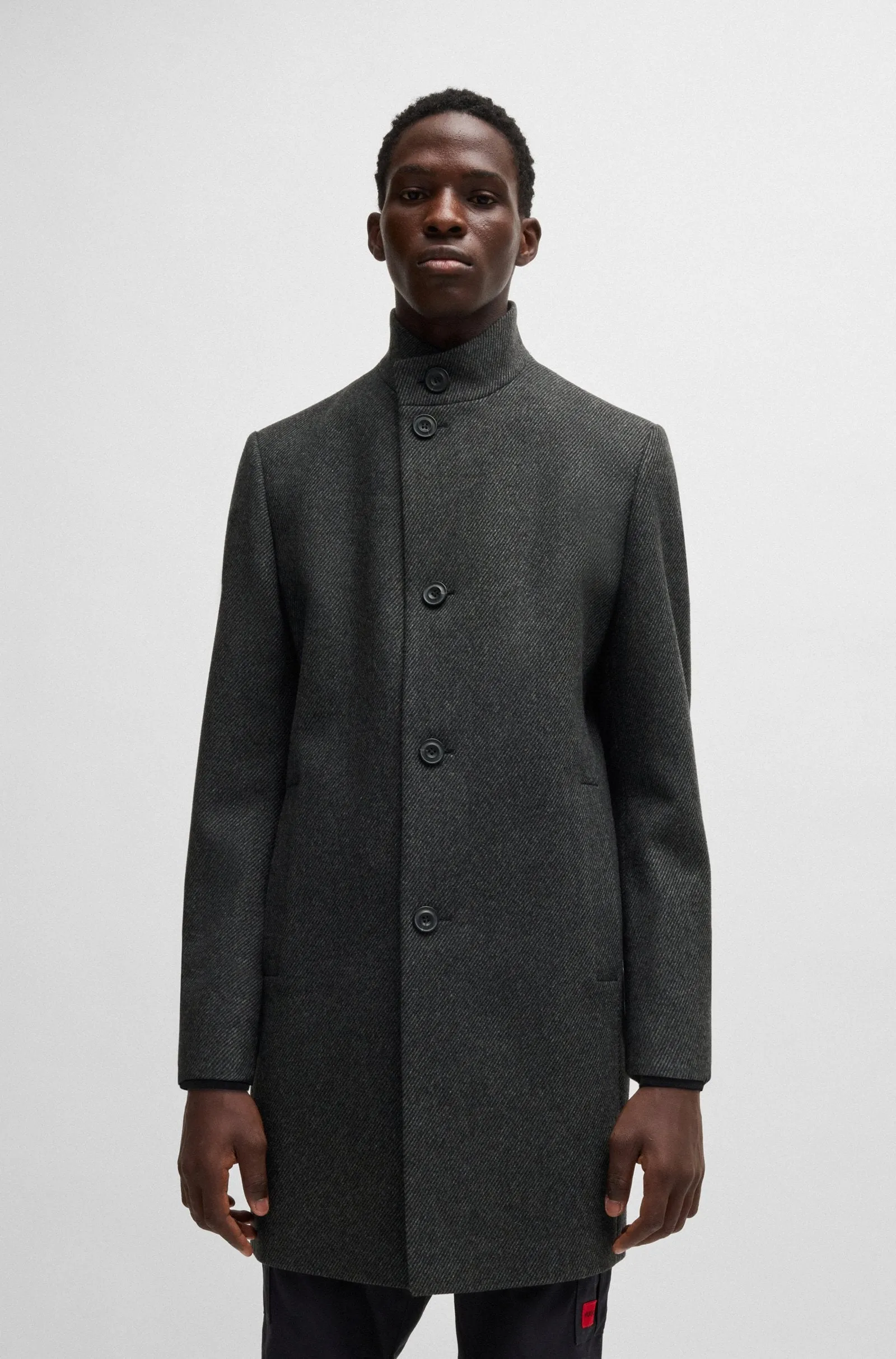 HUGO Coats Regular Fit in Wool Mix - MINTRAX2441 10263931 01-50525187