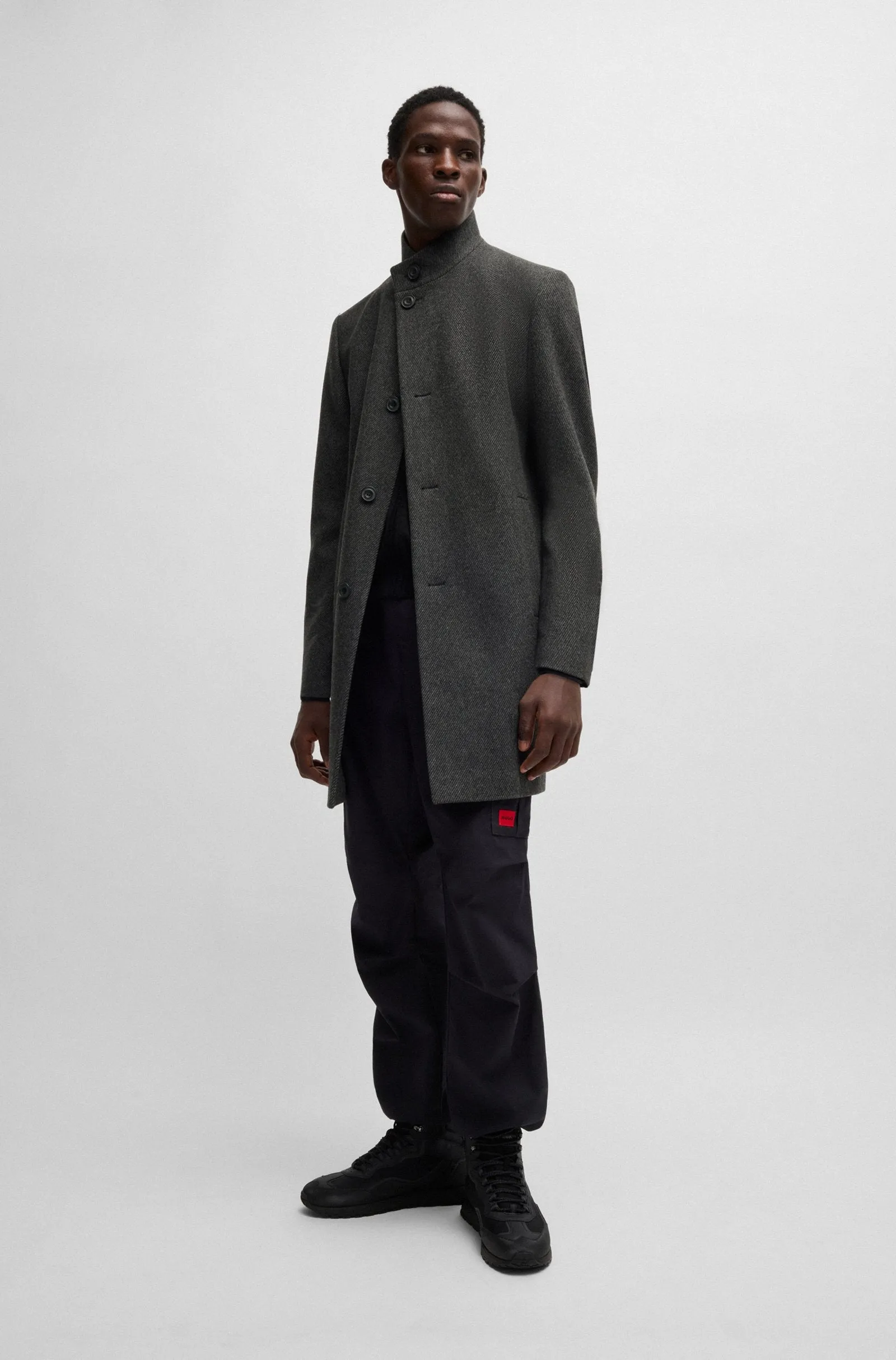 HUGO Coats Regular Fit in Wool Mix - MINTRAX2441 10263931 01-50525187