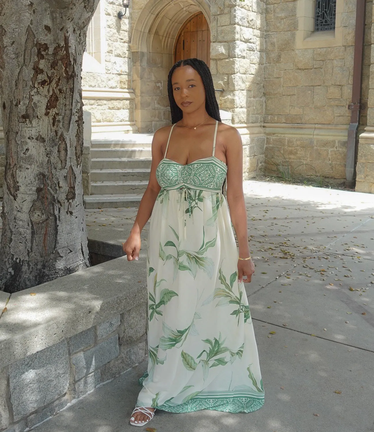 In The Jungle Floral Maxi Dress(Green/Ivory)