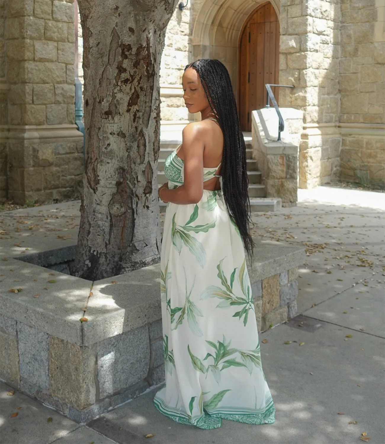 In The Jungle Floral Maxi Dress(Green/Ivory)