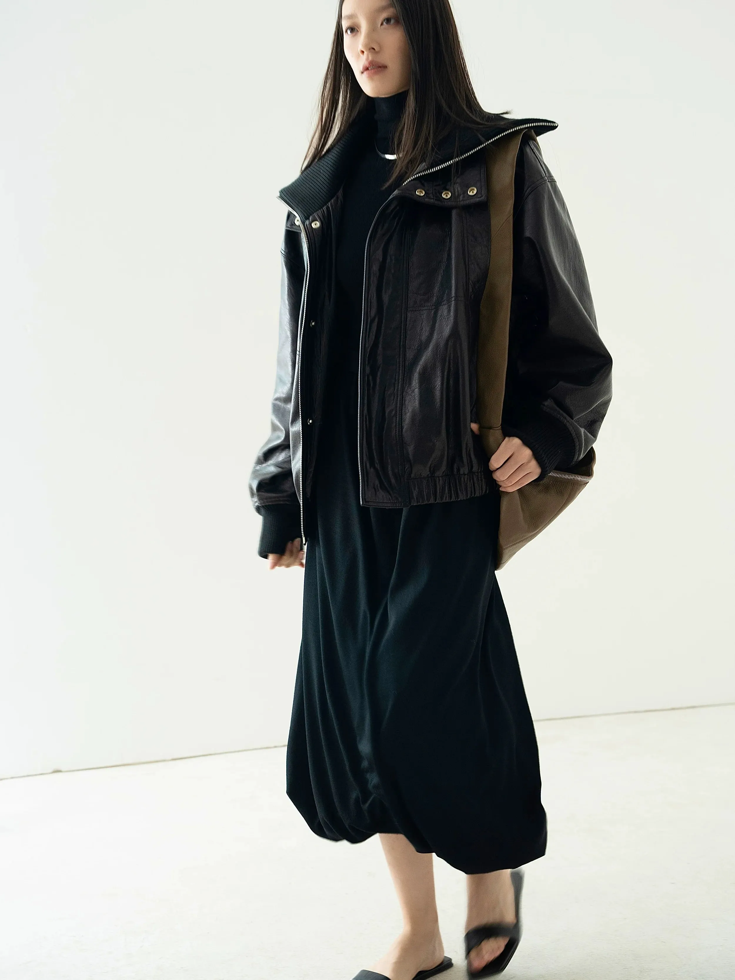 Italian Leather Bomber Jacket