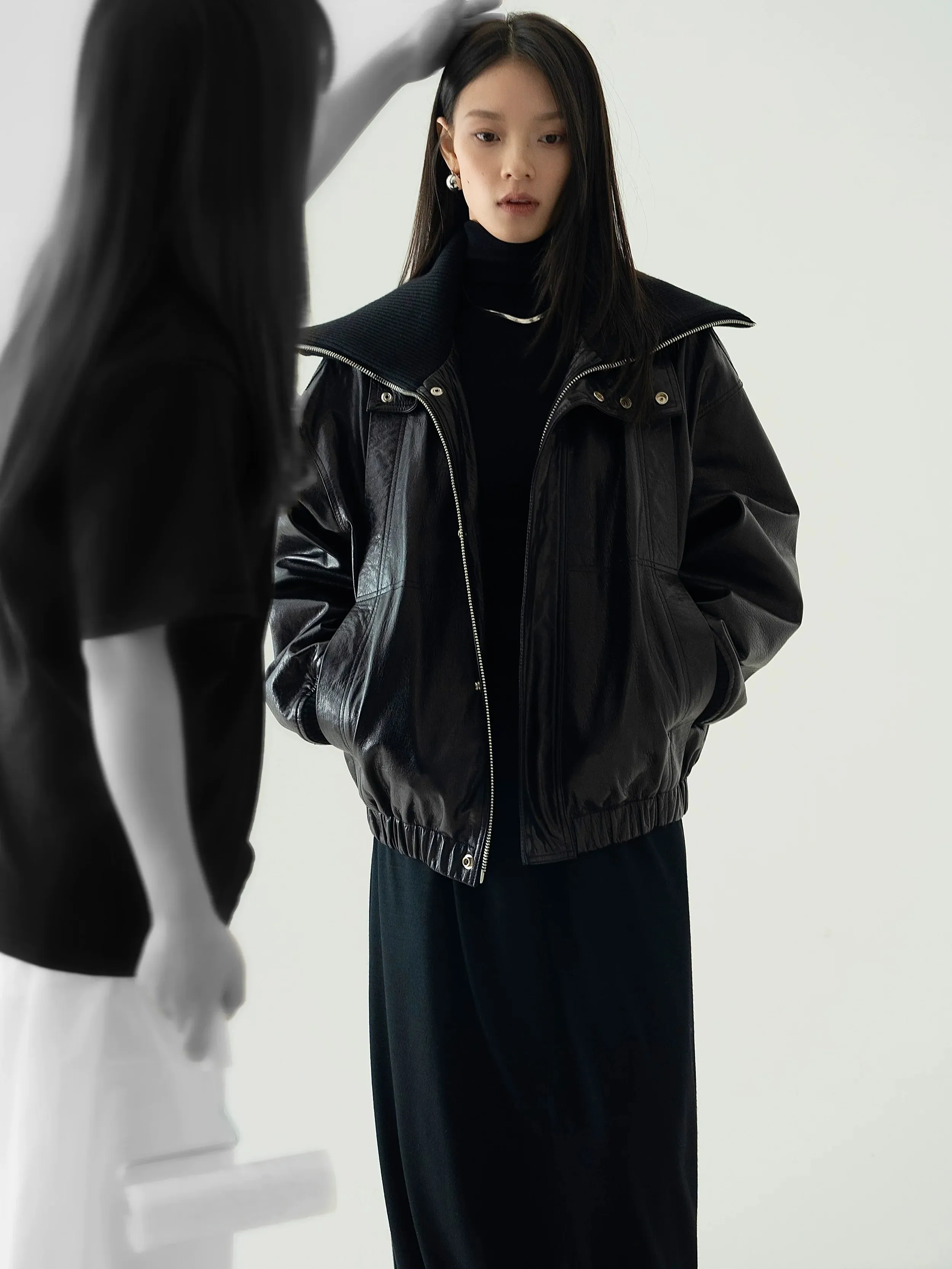 Italian Leather Bomber Jacket
