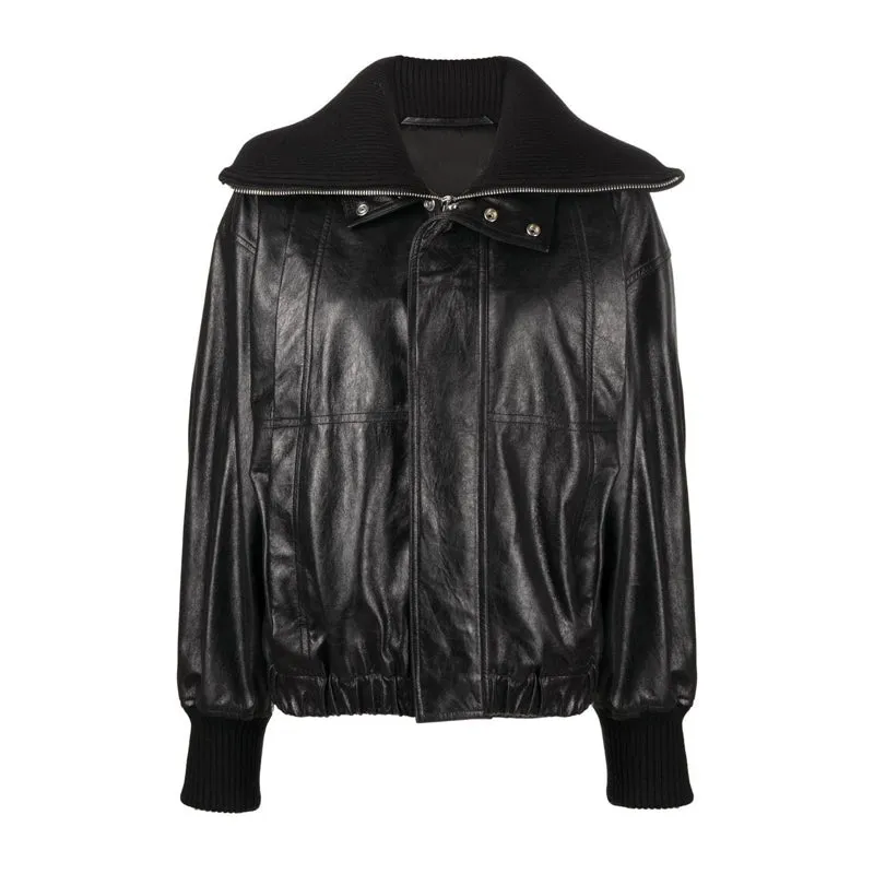 Italian Leather Bomber Jacket