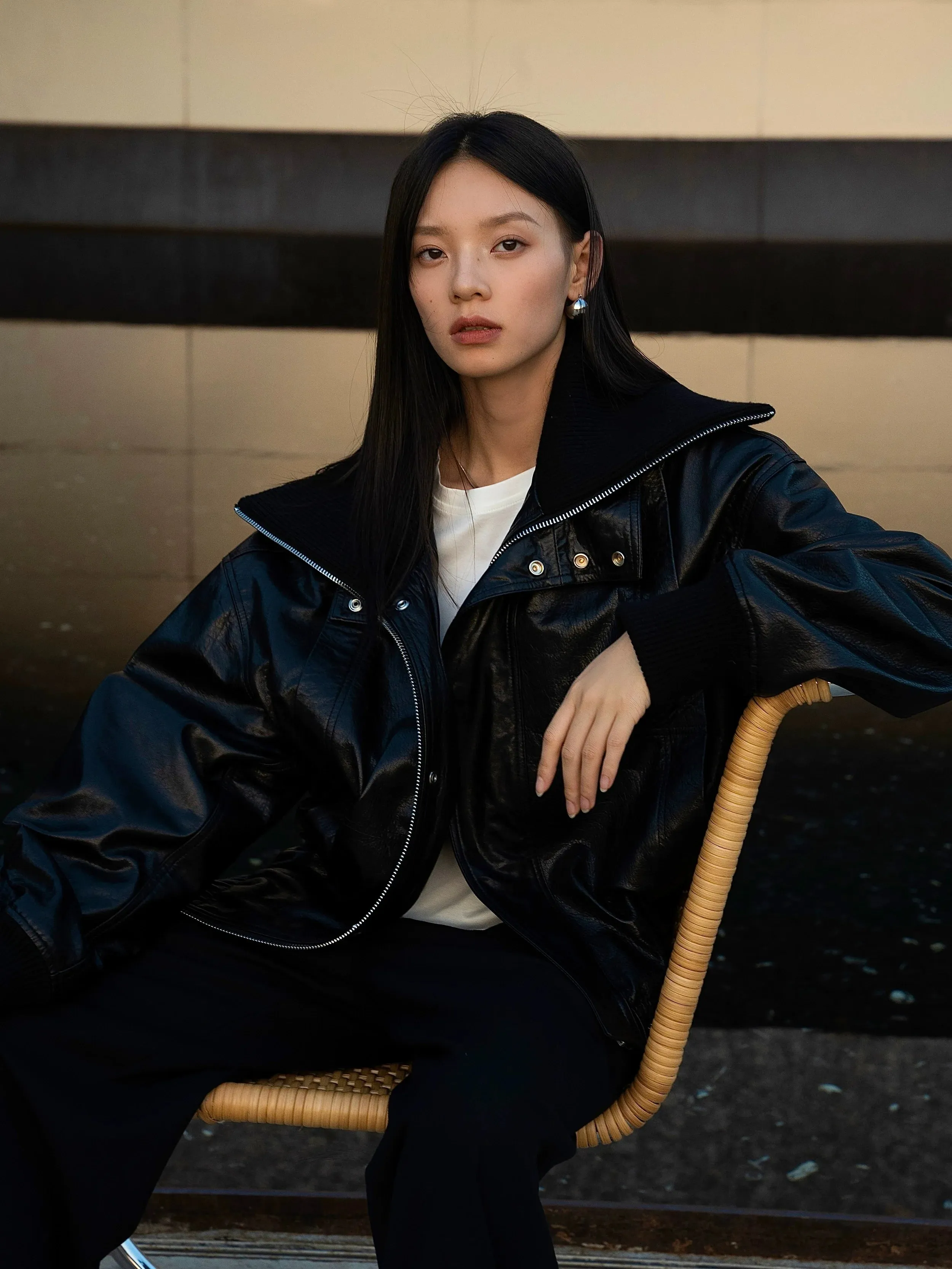 Italian Leather Bomber Jacket