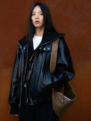 Italian Leather Bomber Jacket