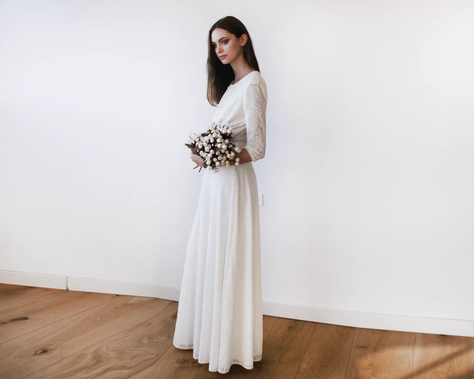 Ivory Lace Wedding Maxi Skirt #3021