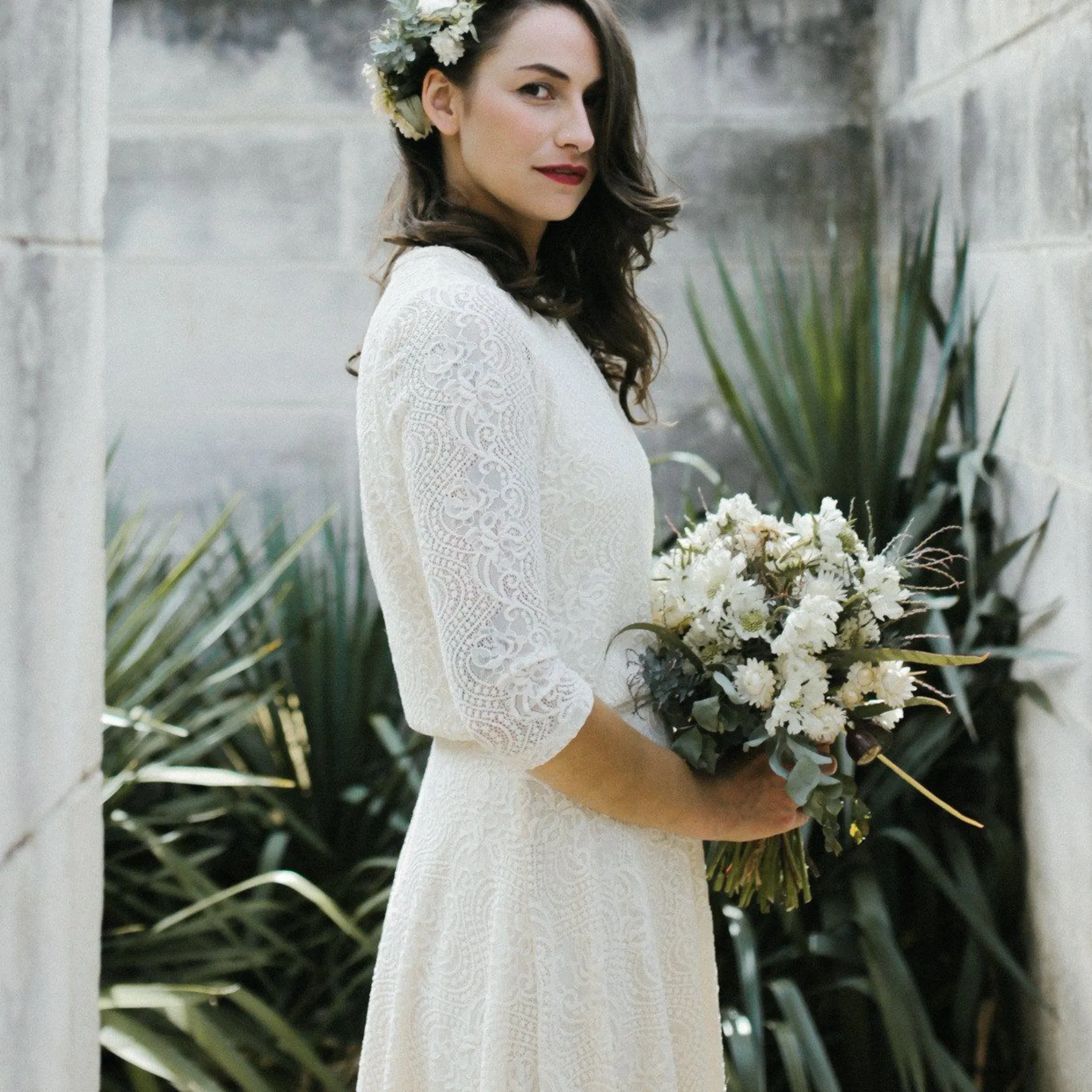 Ivory Lace Wedding Maxi Skirt #3021