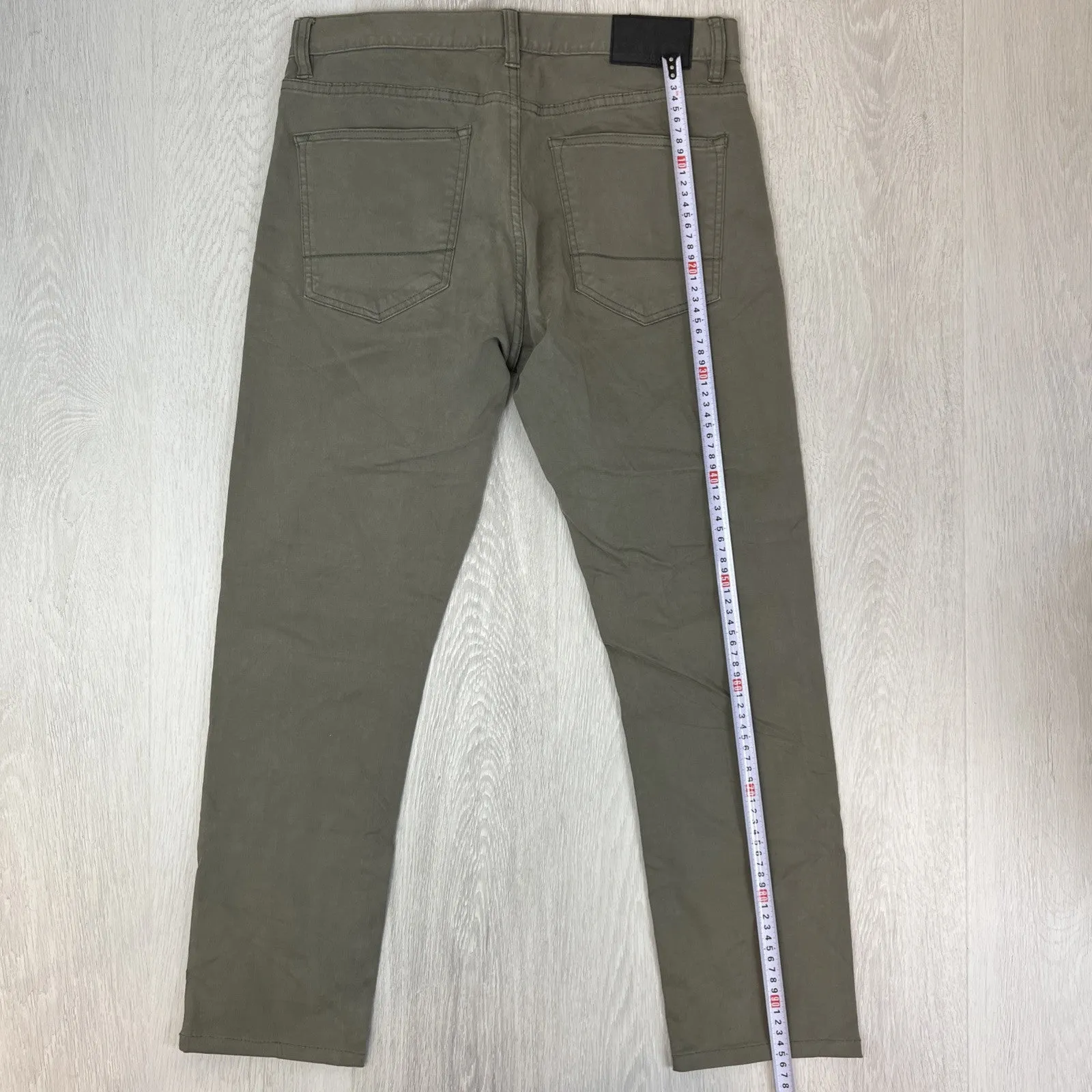 Jeanswest Mens Green Chinos Pants Slim Tapered Size 33