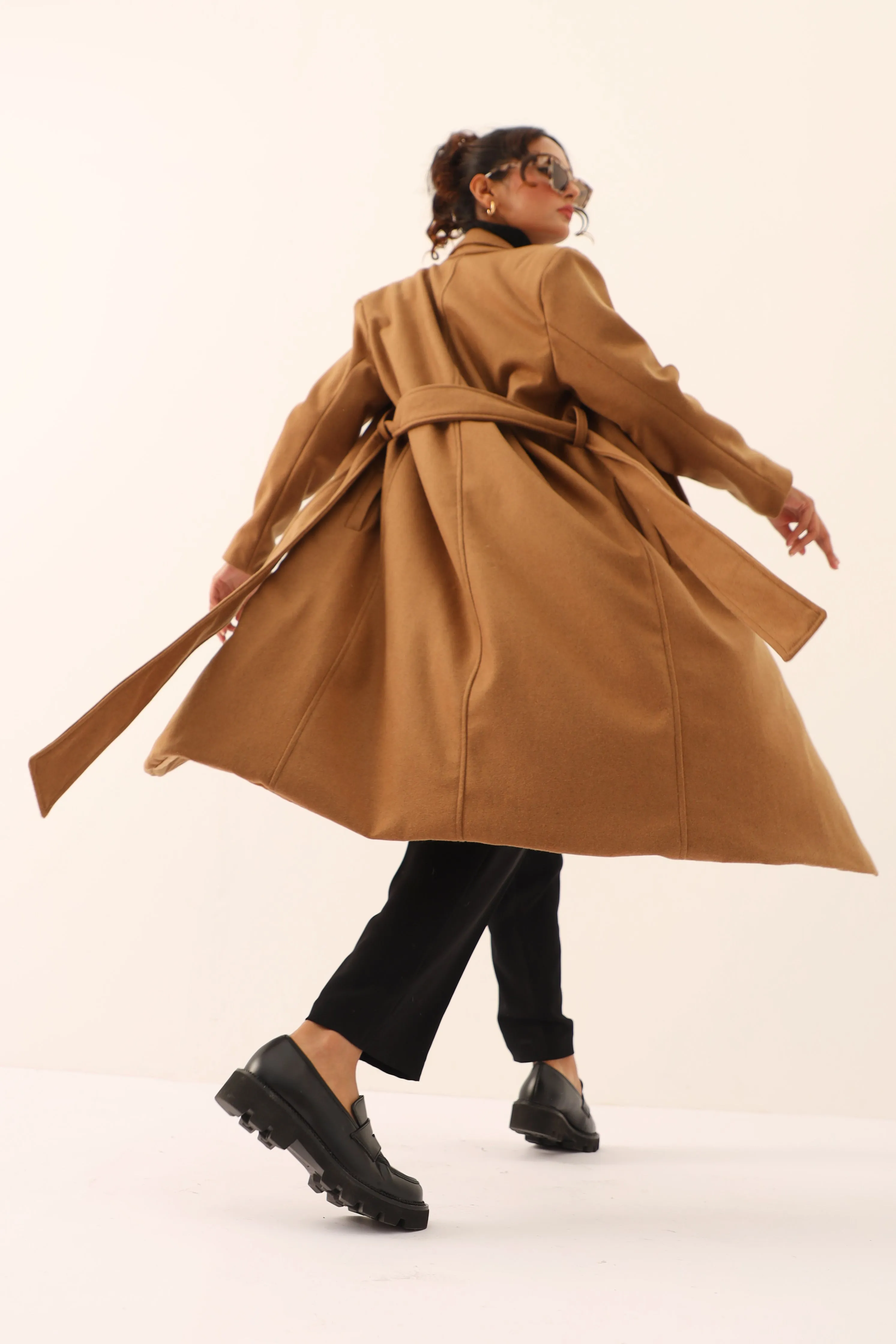 Julia Belted Long Coat Camel