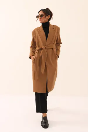 Julia Belted Long Coat Camel