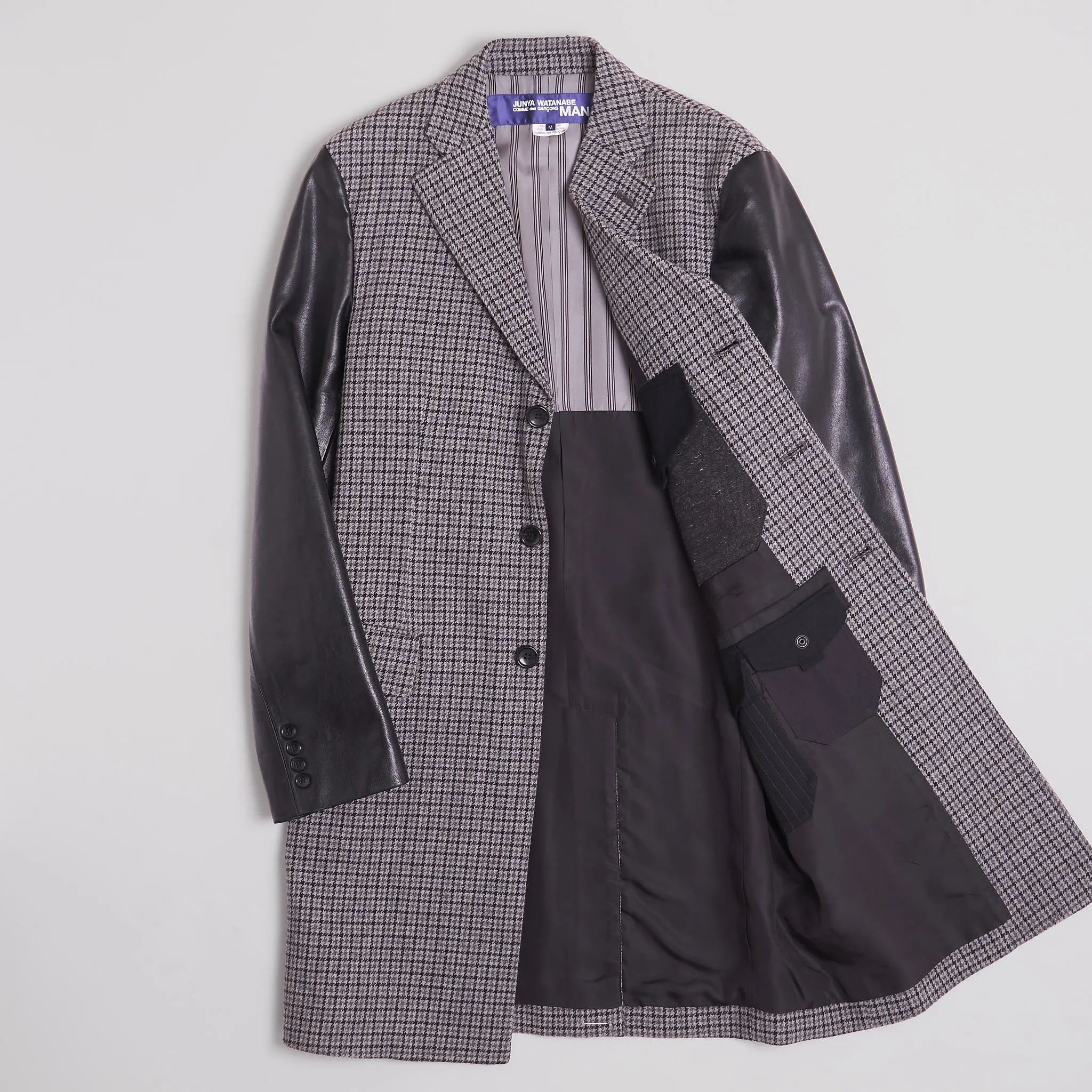 Junya Watanabe Man Wool Coat With Cordovan Sleeves