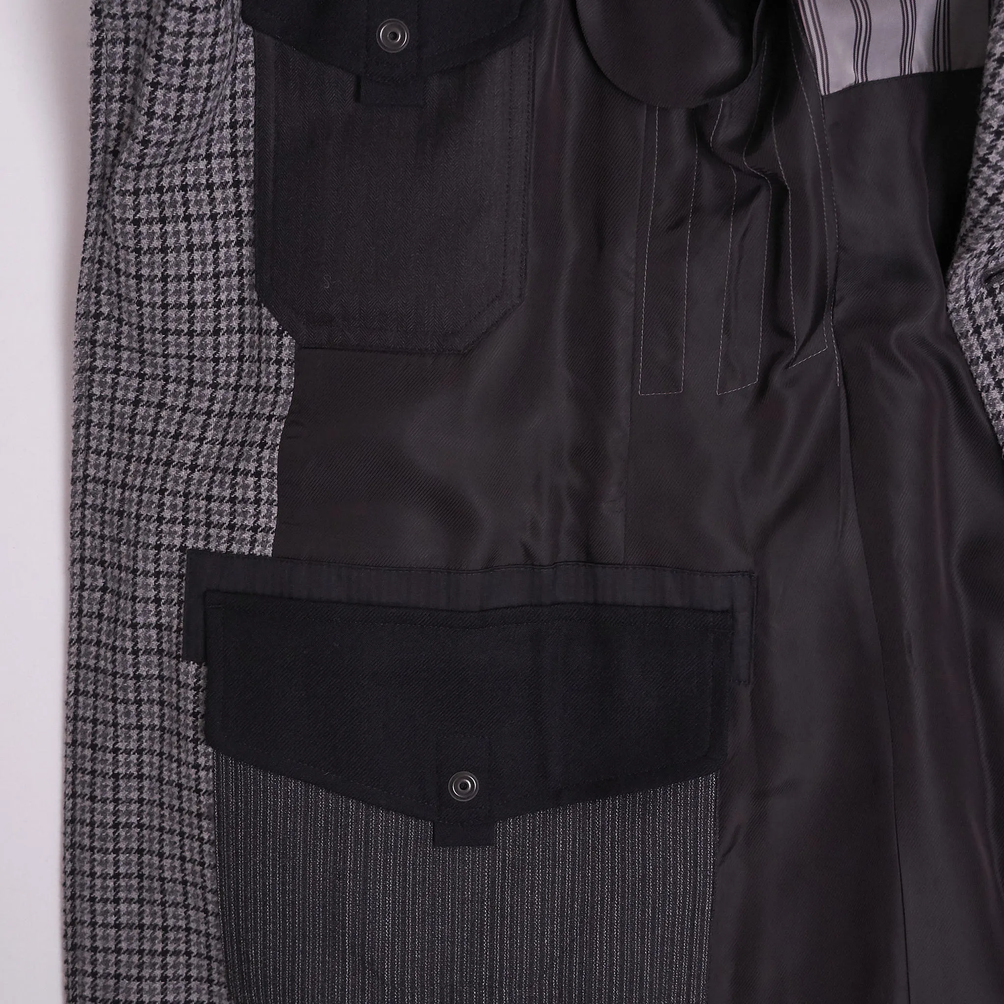 Junya Watanabe Man Wool Coat With Cordovan Sleeves