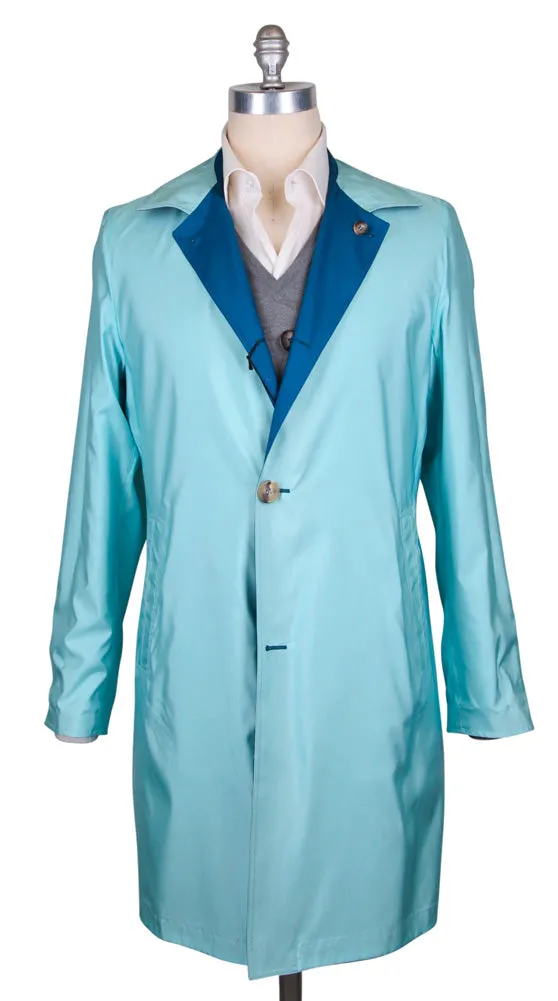 Kiton Blue Reversible Raincoat