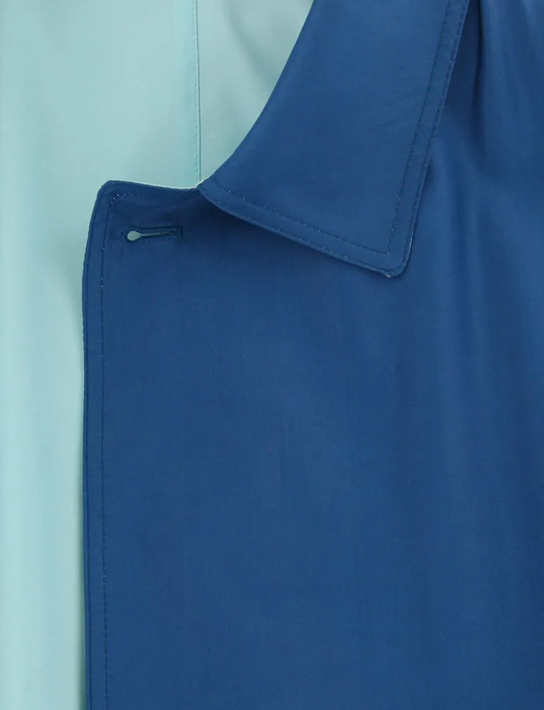 Kiton Blue Reversible Raincoat