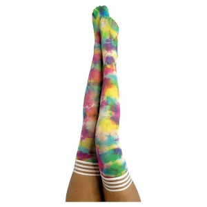 Kix'ies Gilly Rainbow Tie Dye Thigh Highs