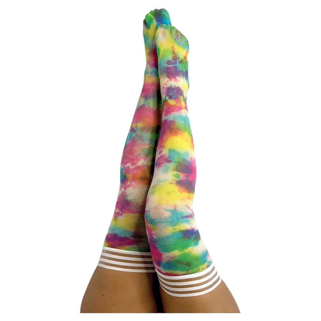 Kix'ies Gilly Rainbow Tie Dye Thigh Highs