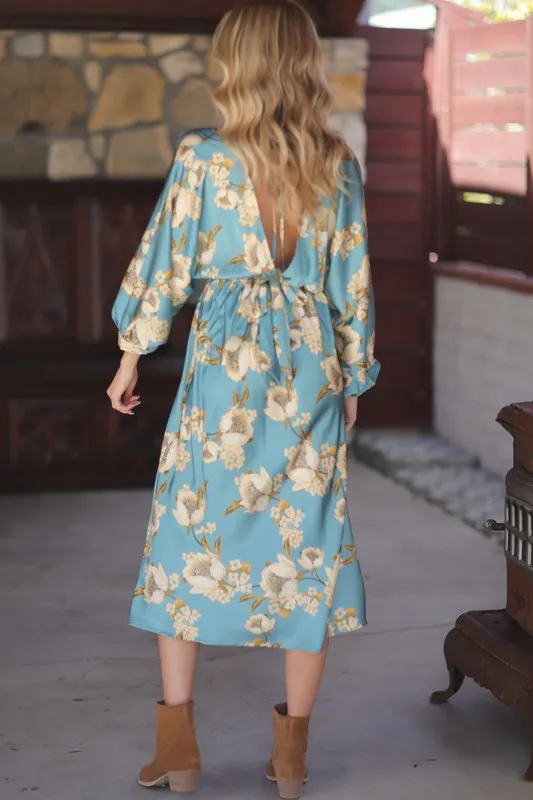 La Verne Satin Midi Dress