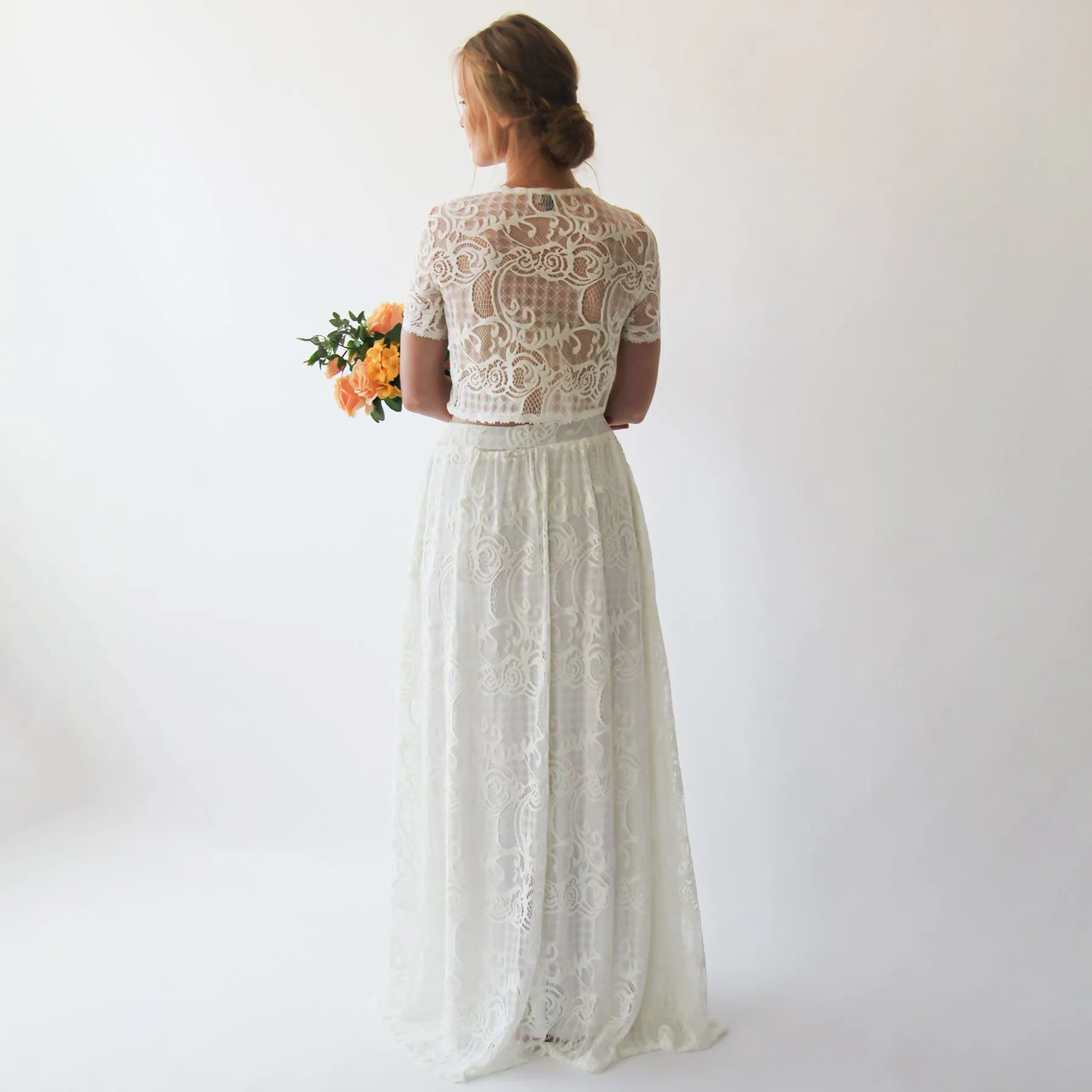 Lace Maxi Skirt with pockets  #3034